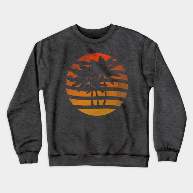 Palm Trees Cool Abstract Sunset Grunge Crewneck Sweatshirt by ddtk